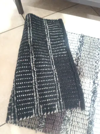 Tappeto cucina/sala grigio e bianco