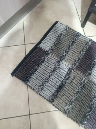 Tappeto cucina/sala grigio e bianco