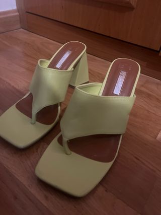 Zapatos tacón Primark verdelima talla39,solo 2usos