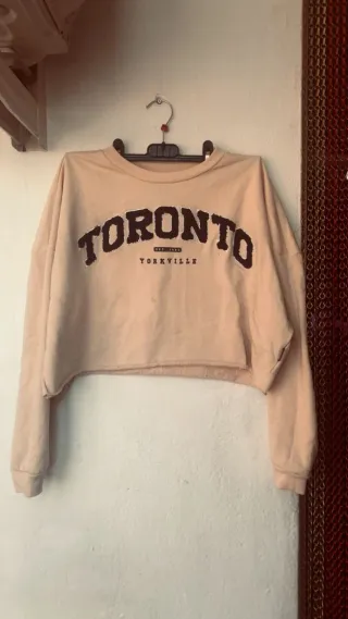 Sudadera corta beige Toronto