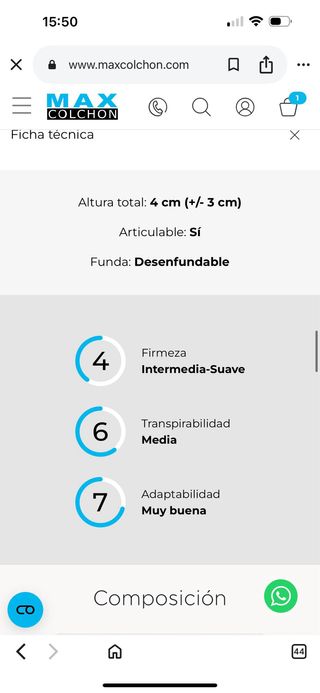 Topper Viscoelástico MAX COLCHON 160x200