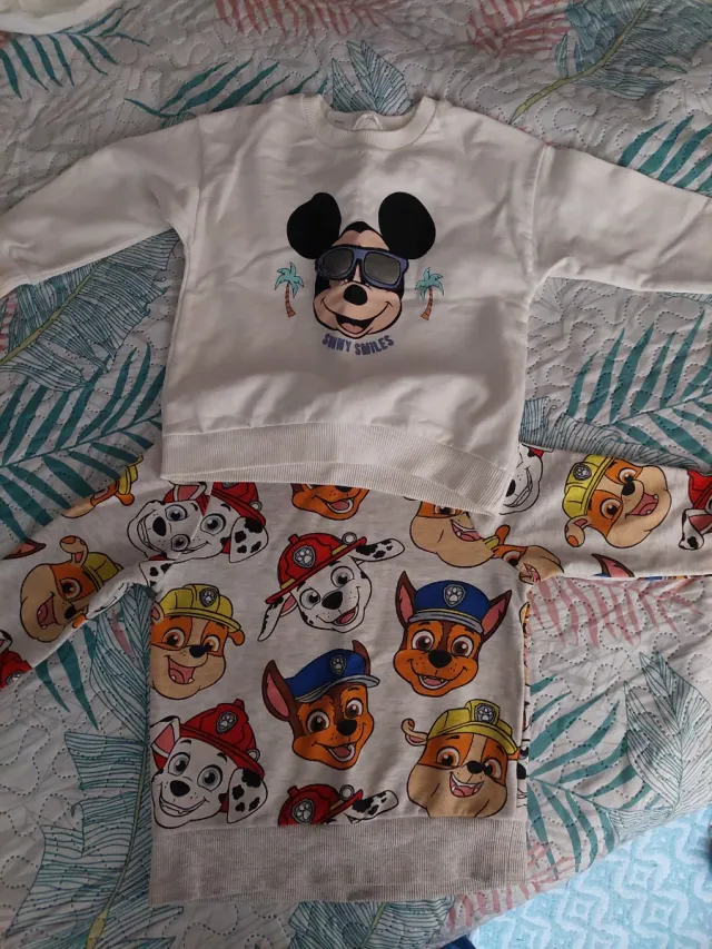 Conjunto sudaderas Mickey y Paw Patrol