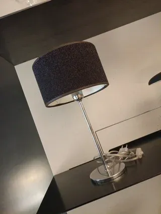 Lampada da tavolo/comodino tessuto metallo