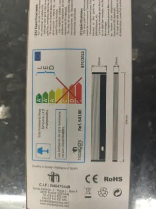 Kit barra led ajustable 35cm, acabado aluminio