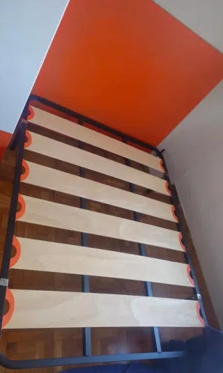 Somier de láminas metálico y madera 135x180 y altu