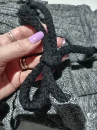 Maglione oversize traforato grigio