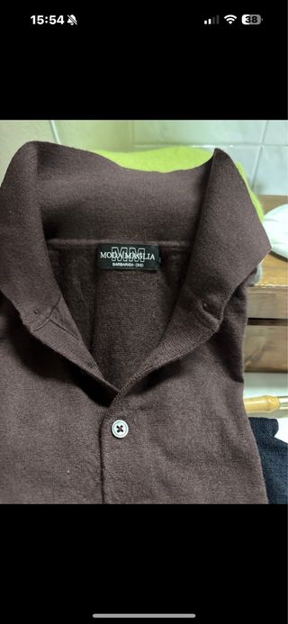 Polo uomo lana merino MODAMAGLIA marrone