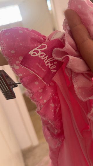 Vestido Barbie rosa lentejuelas niña