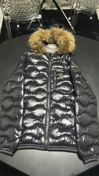 Blauer Piumino Uomo Nero con Cappuccio