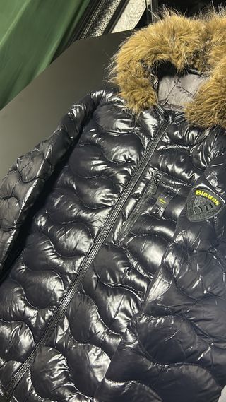 Blauer Piumino Uomo Nero con Cappuccio