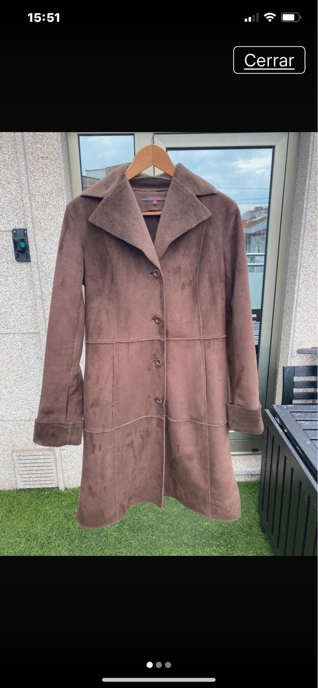 Abrigo marrón tipo nobuck