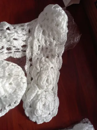 Juego Bufanda y Gorro Lana Blanco Nuevos