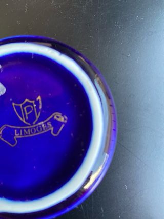 Portagioie blu con iniziali dorate