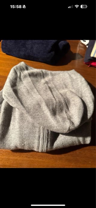 Felpa uomo cappuccio lana grigia