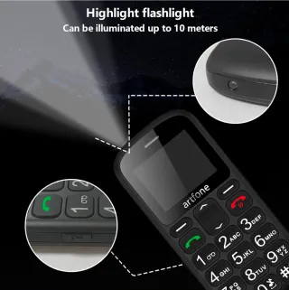 Teléfono Móvil Artfone Negro para Mayores
