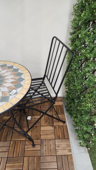 NOVEDAD Mesa y Sillas Exterior Cerámica y Forja