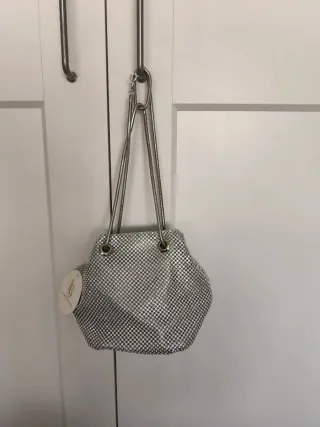 Bolso fiesta plateado señora