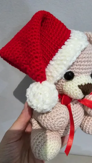 Orsetto amigurumi natale cappello rosso in saldo