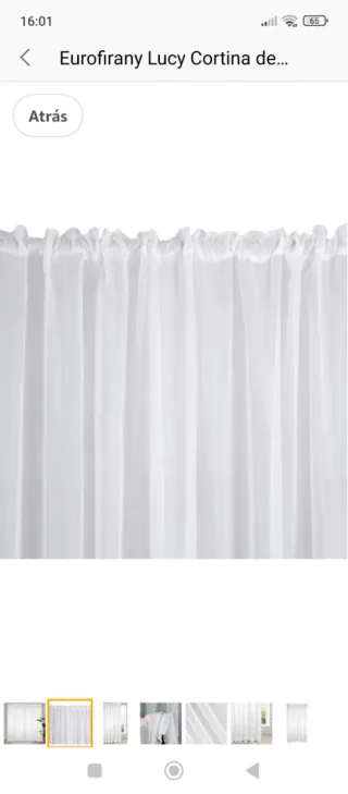 Cortina Transparente Blanca 200x270 cm