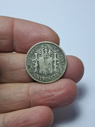 ALFONSO XIII 1 PESETA PLATA 1894 *18 *XX (E902)