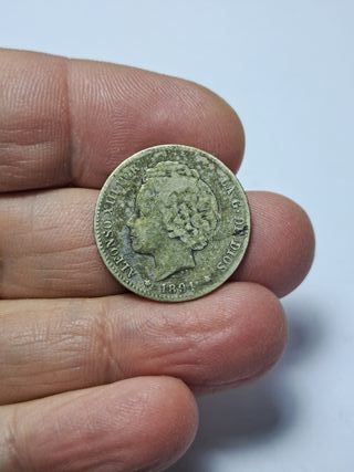ALFONSO XIII 1 PESETA PLATA 1894 *18 *XX (E902)
