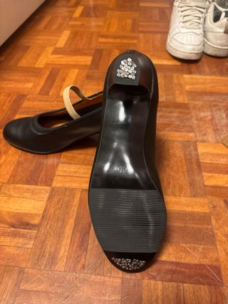 Tacones Flamenco Negros Casi Nuevos