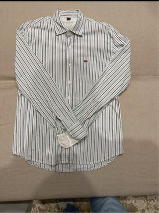 Camicia Napapijri righe blu/marrone