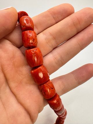 Collana Corallo Rosso Mediterraneo Barilotti oro