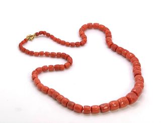 Collana Corallo Rosso Mediterraneo Barilotti oro