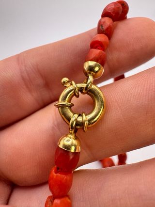 Collana Corallo Rosso Mediterraneo Barilotti oro