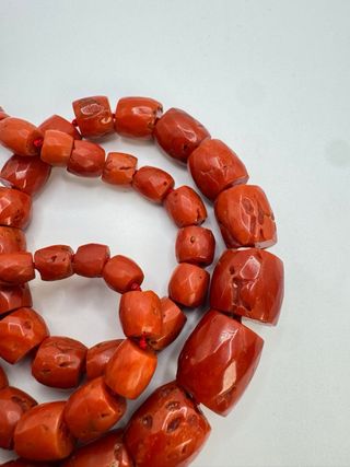 Collana Corallo Rosso Mediterraneo Barilotti oro