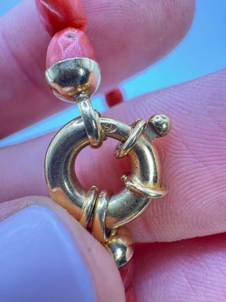 Collana Corallo Rosso Mediterraneo Barilotti oro