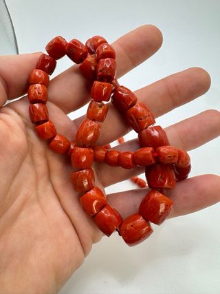 Collana Corallo Rosso Mediterraneo Barilotti oro