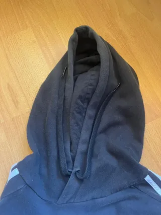 Sudadera Adidas Vintage Capucha Negra y Blanca S