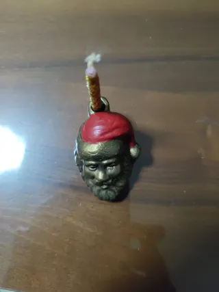 Portacandele Babbo Natale oro e rosso