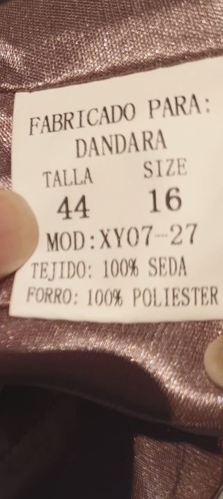 Vestido fiesta seda gasa marrón plisado