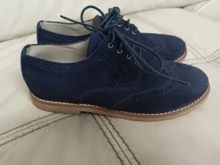 Zapatos niño piel de ante color azul marino