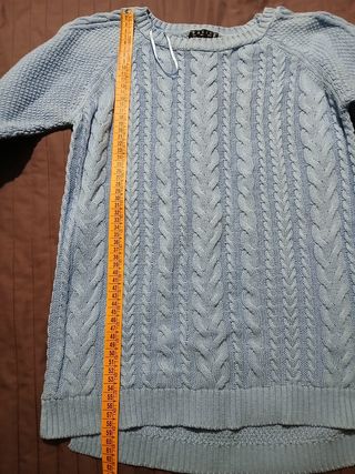 Jersey azul celeste trenzado( color precioso).