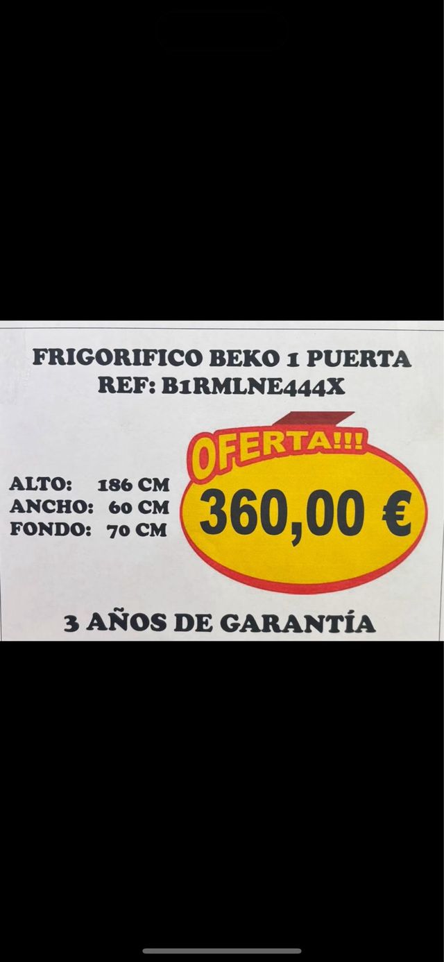 Frigorífico Beko 1 Puerta