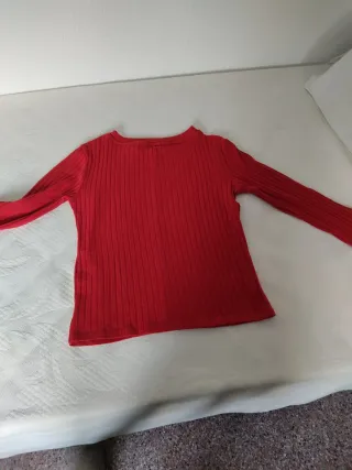 Jersey Stradivarius rojo manga 3/4