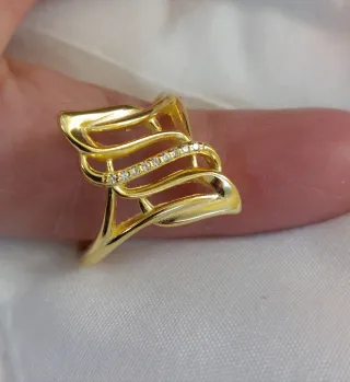 Sortija Plata 925 Baño Oro 18k estuche terciopelo