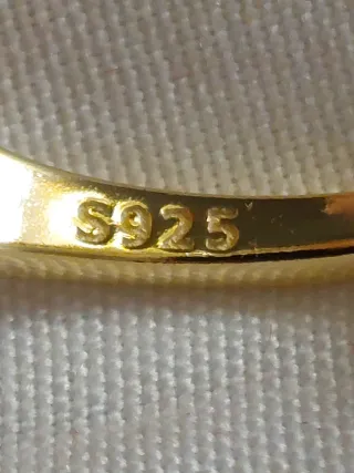 Sortija Plata 925 Baño Oro 18k estuche terciopelo