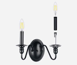 Candeeiro de parede vintage preto