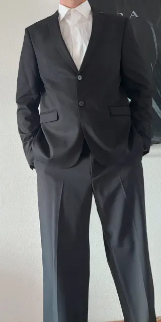 Traje Zara Negro Hombre (Pantalón 48 y Blazer 56)