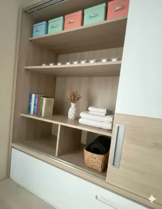 Dormitorio compacto,todo en  un solo mueble4 fotos