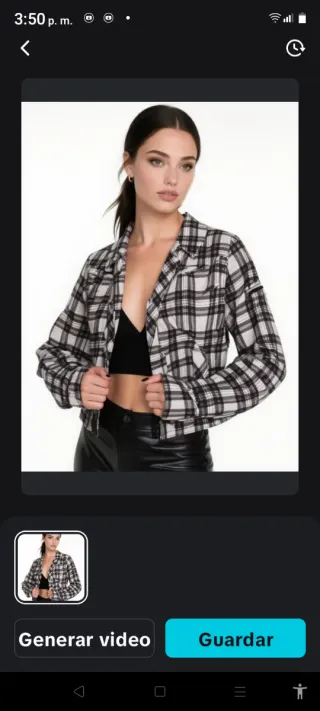 Chaqueta a cuadros corta