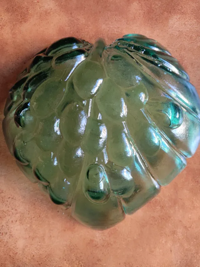 2 Piatti Decorativi Vintage in Cristallo Verde