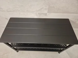 Banco zapatero metálico negro 2 estantes