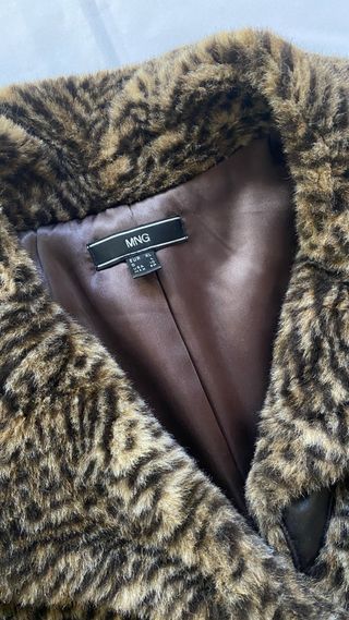 Chaqueta pelo y polipiel Mango