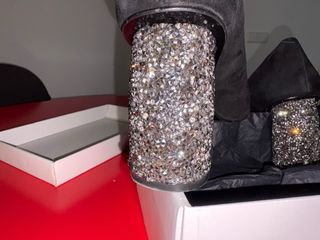 Zapatos tacón fiesta negro y plateado T41